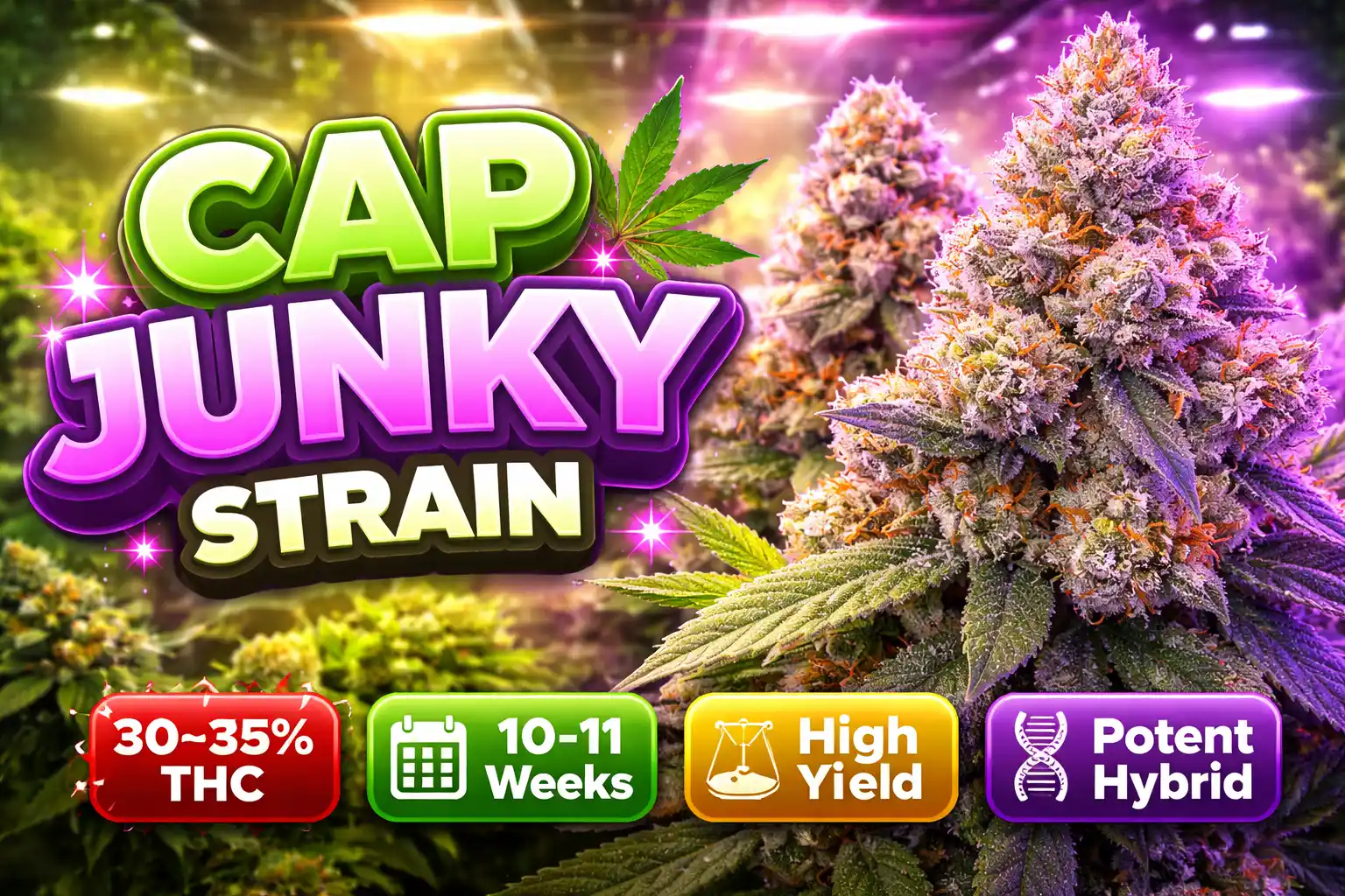 Cap Junky strain buds grown indoors