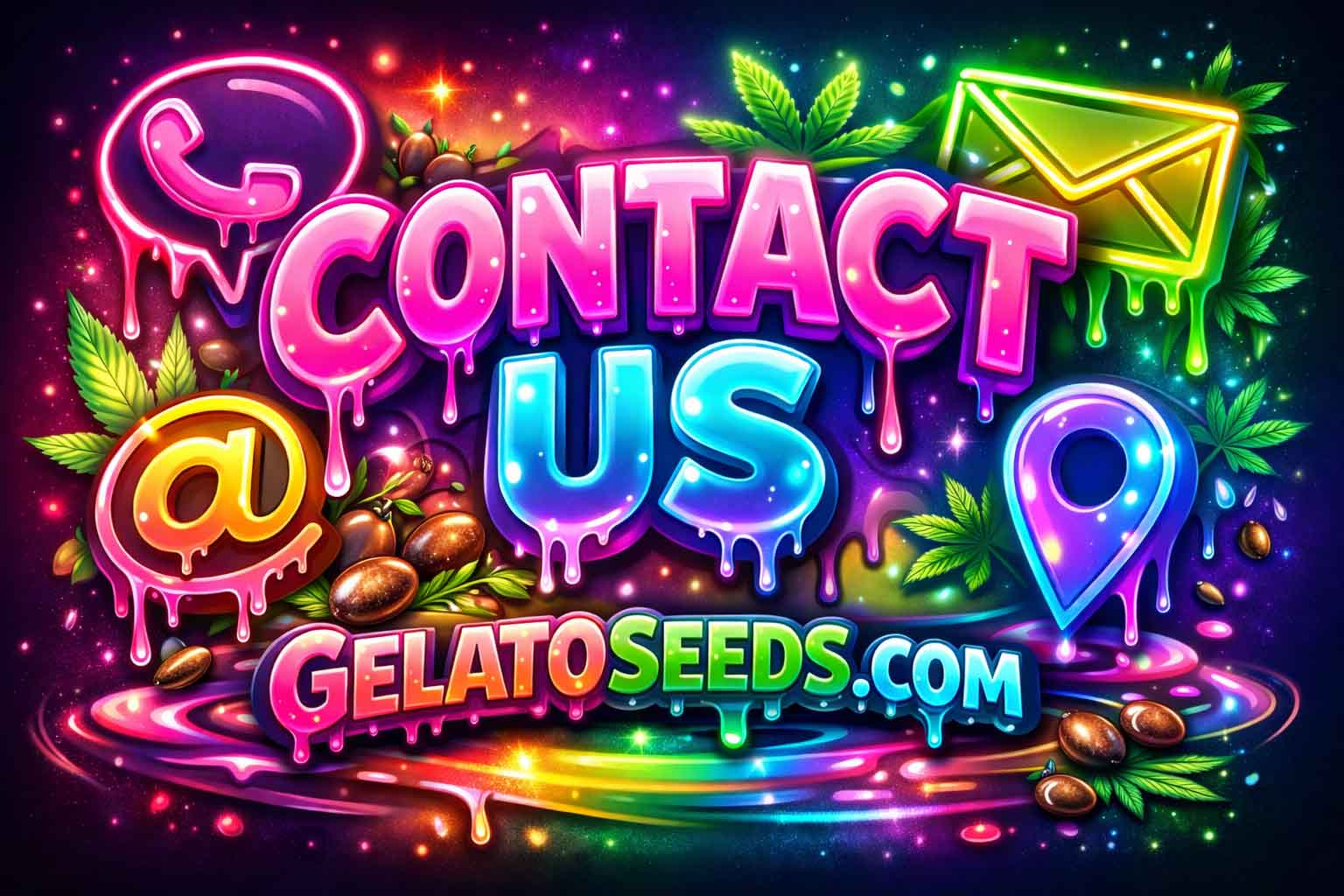 contact page for gelato cannabis genetics: gelatoseeds.com usa