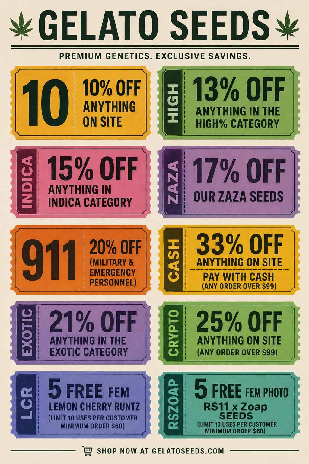 marijuana seeds coupon